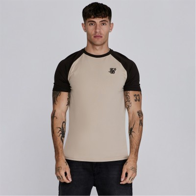 тениска,мъжки,тениски,siksilk,raglan,t,shirt,beige,brown