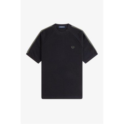 тениска,облекла,на,разпродажба,мъжки,тениски,fred,perry,men's,side,tape,regular,fit,t,shirt,black,102