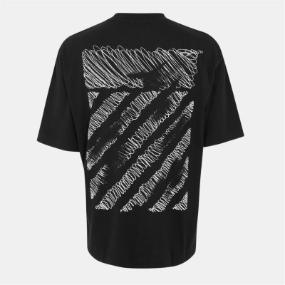 тениска,облекла,на,разпродажба,мъжки,тениски,off,white,men's,scribble,t,shirt,black