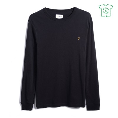 тениска,облекла,на,разпродажба,мъжки,тениски,farah,long,sleeve,dennis,t,shirt,black