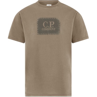 тениска,облекла,на,разпродажба,мъжки,тениски,cp,company,men's,block,logo,regular,fit,t,shirt,walnut,359