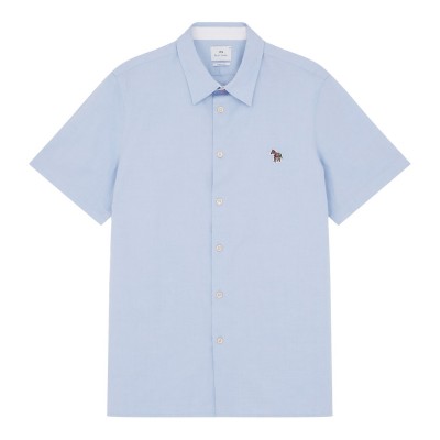 риза,облекла,на,разпродажба,мъжки,ризи,ps,paul,smith,men's,short,sleeve,plain,shirt,blue,44