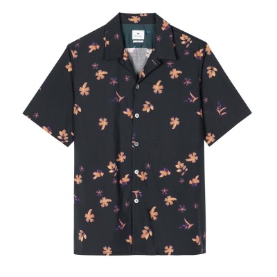 облекла,на,разпродажба,мъжки,ризи,ps,paul,smith,men's,short,sleeve,patterned,shirt,black,79