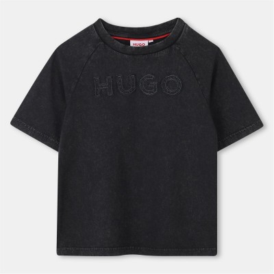 тениска,детски,облекла,hugo,hugo,logo,t,shirt,jn54,black,09b