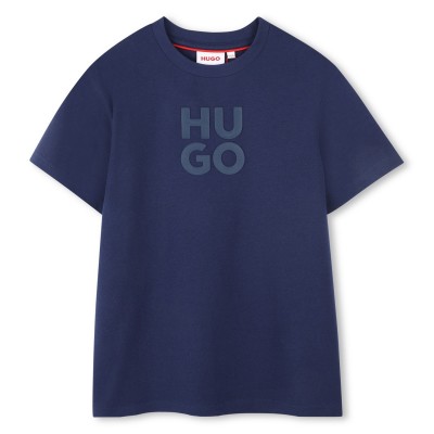 юношеска,тениска,детски,облекла,hugo,stacked,logo,t,shirt,juniors,navy,blue
