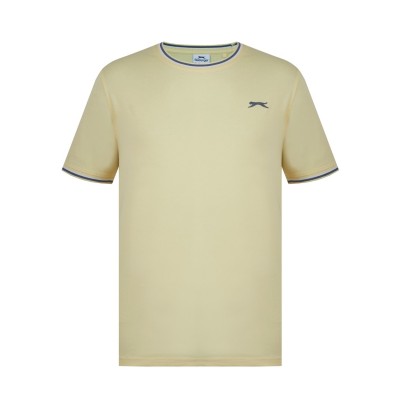 slazenger,tipped,t,shirt,mens,yellow