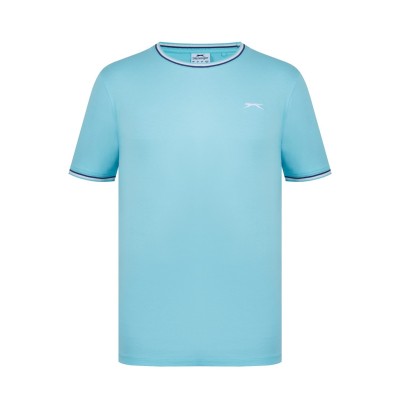 slazenger,tipped,t,shirt,mens,aqua