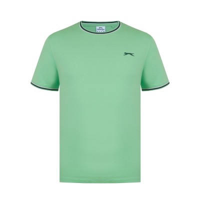 slazenger,tipped,t,shirt,mens,bright,green