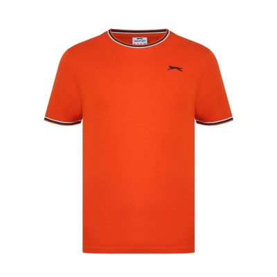 slazenger,tipped,t,shirt,mens,spicy,orange