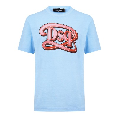 тениска,облекла,на,разпродажба,мъжки,тениски,dsquared2,logo,print,t,shirt,light,blue