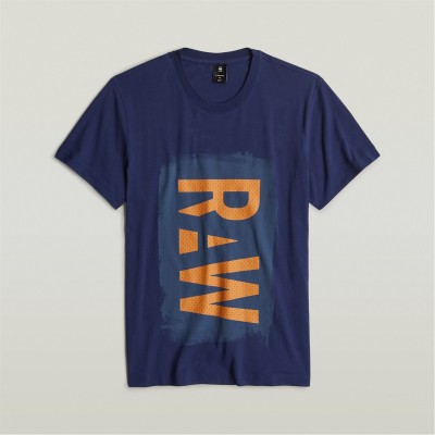 тениска,облекла,на,разпродажба,мъжки,тениски,g,star,painted,raw,graphic,t,shirt,ballpen,blue