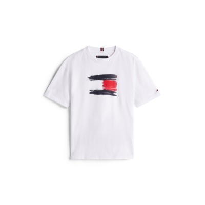 тениска,детски,3/4,панталони,tommy,hilfiger,kids',flag,t,shirt,white,ybr