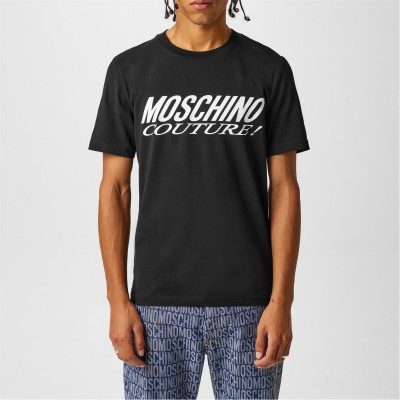 тениска,мъжки,тениски,moschino,men's,regular,fit,crew,neck,t,shirt,black
