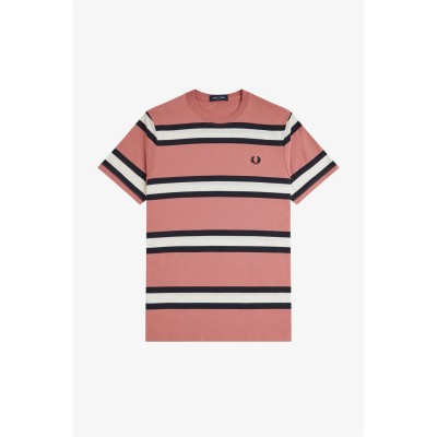 тениска,облекла,на,разпродажба,мъжки,тениски,fred,perry,men's,bold,stripe,regular,fit,t,shirt,putty,pink,x90