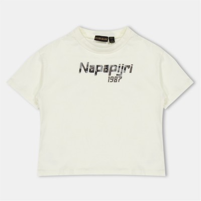 юношеска,тениска,детски,3/4,панталони,napapijri,napa,primiero,shot,sleeve,t,shirt,junior,white,206