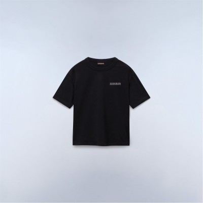 юношеска,тениска,с,щампа,детски,3/4,панталони,napapijri,back,print,tee,junior,black,beaut,941