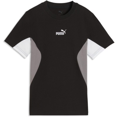 тениска,детски,тениски,puma,colr,block,tee,jn63,blk,wht,gry