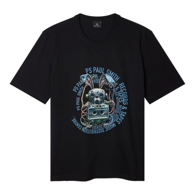 облекла,на,разпродажба,мъжки,тениски,ps,paul,smith,bunny,graphic,tee,black,79