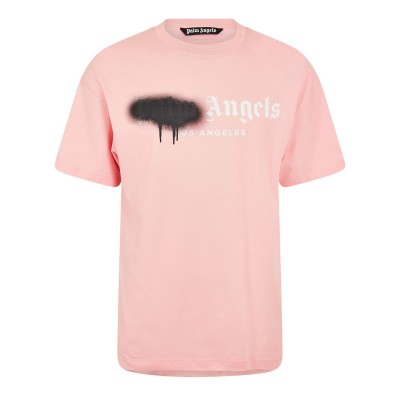 тениска,облекла,на,разпродажба,мъжки,тениски,palm,angels,men's,spray,t,shirt,pink,black