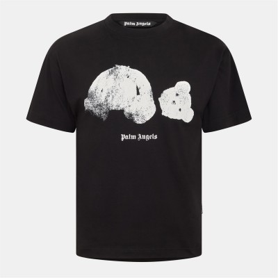 тениска,облекла,на,разпродажба,мъжки,тениски,palm,angels,men's,kill,bear,t,shirt,black,white