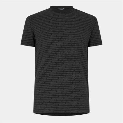 тениска,облекла,на,разпродажба,мъжки,тениски,dsquared2,men's,all,over,logo,t,shirt,black