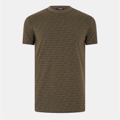 тениска,облекла,на,разпродажба,мъжки,тениски,dsquared2,men's,all,over,logo,t,shirt,miltary,green