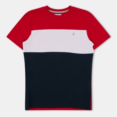 детски,тениски,детски,облекла,farah,colour,block,t,jn99,red
