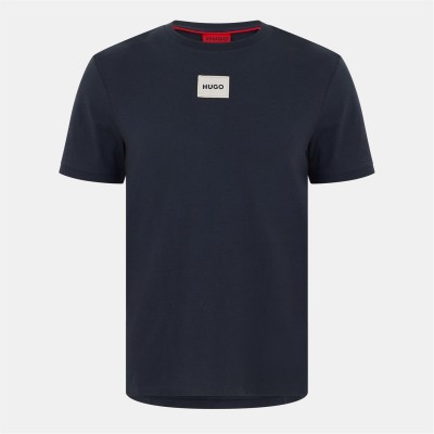 тениска,облекла,на,разпродажба,мъжки,тениски,hugo,metallic,badge,cotton,t,shirt,dark,blue
