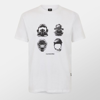 тениска,мъжки,ежедневни,облекла,мъжки,тениски,g,star,masks,graphic,t,shirt,white