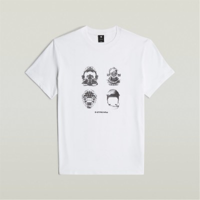 тениска,мъжки,тениски,g,star,masks,graphic,t,shirt,white