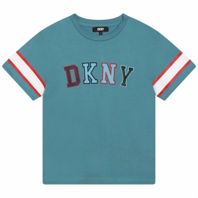 тениска,детски,3/4,панталони,dkny,kids',logo,regular,fit,t,shirt,turquoise,763