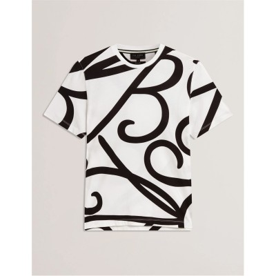 тениска,облекла,на,разпродажба,мъжки,тениски,ted,baker,ted,tb,script,tshirt,sn54,white