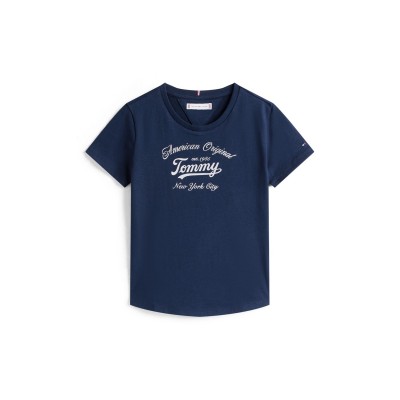 тениска,детски,3/4,панталони,tommy,hilfiger,kids',script,t,shirt,night,navy,c1g