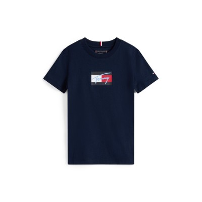 тениска,детски,облекла,tommy,hilfiger,tommy,script,flg,tee,jn53,night,navy,c1g