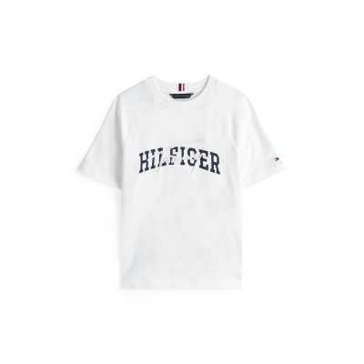 тениска,tommy,hilfiger,kids,script,logo,t,shirt,white,ybr
