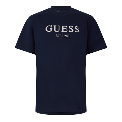 тениска,мъжки,тениски,guess,mens,regular,fit,embroidered,t,shirt,smart,blue