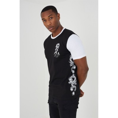 тениска,облекла,на,разпродажба,мъжки,тениски,brave,soul,sleeve,t,shirt,black,white