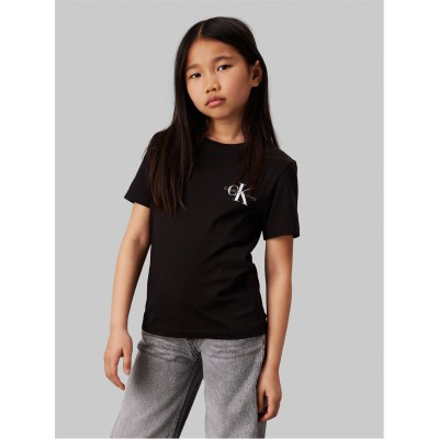 тениска,детски,3/4,панталони,calvin,klein,jeans,kids',small,mono,t,shirt,ck,black,beh