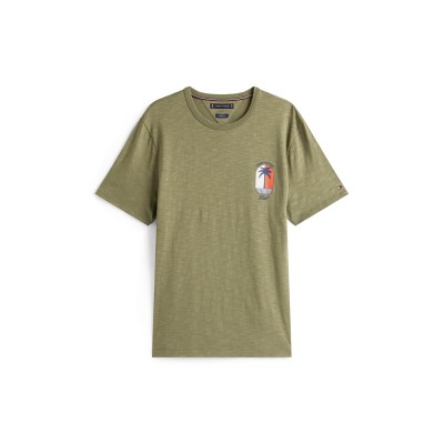 тениска,облекла,на,разпродажба,мъжки,тениски,tommy,hilfiger,tommy,palm,bp,tee,sn53,battlegreen,pli
