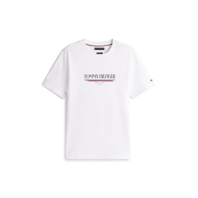 тениска,облекла,на,разпродажба,мъжки,тениски,tommy,hilfiger,regular,fit,logo,t,shirt,white,ybr