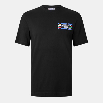 тениска,мъжки,тениски,missoni,logo,t,shirt,black,multi