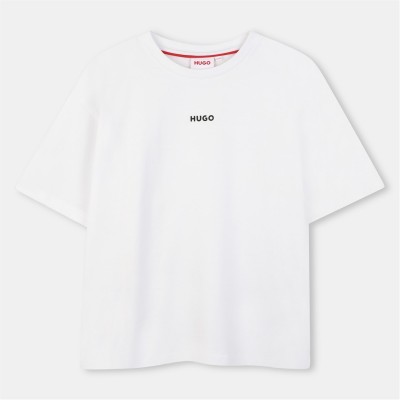 тениска,детски,3/4,панталони,hugo,kids',small,logo,regular,fit,t,shirt,white