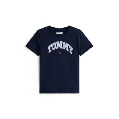 тениска,детски,3/4,панталони,tommy,hilfiger,kids',varsity,breathable,t,shirt,night,navy,c1g