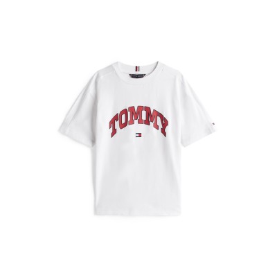 тениска,детски,3/4,панталони,tommy,hilfiger,kids',varsity,t,shirt,white,ybr