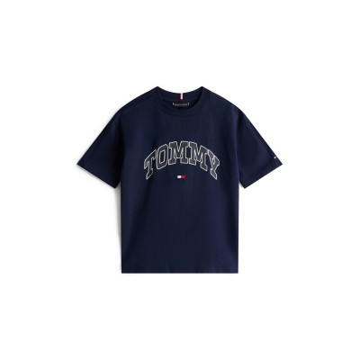 тениска,детски,3/4,панталони,tommy,hilfiger,kids',varsity,t,shirt,night,navy,c1g