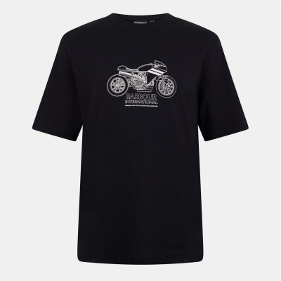 тениска,облекла,на,разпродажба,мъжки,тениски,barbour,international,topher,motorbike,t,shirt,black