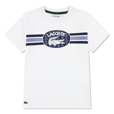 тениска,детски,3/4,панталони,lacoste,kids',stripe,t,shirt,white,w8l