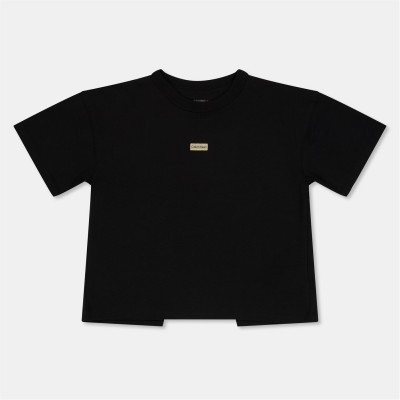 тениска,детски,3/4,панталони,calvin,klein,jeans,kids',folded,t,shirt,ck,black,beh