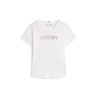 тениска,детски,3/4,панталони,tommy,hilfiger,kids',foil,short,sleeve,t,shirt,white,ybr