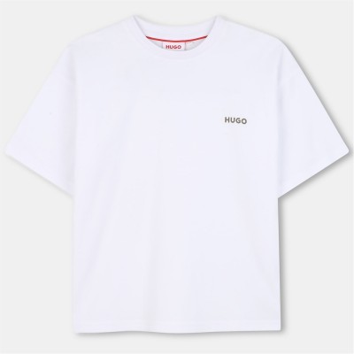тениска,детски,3/4,панталони,hugo,kids',small,logo,regular,fit,t,shirt,white